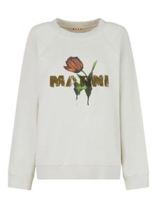 Толстовка с цветочным принтом Marni, белый