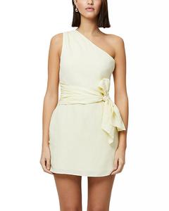 Платье Birdie с асимметричным плечом и завязкой на талии FRENCH CONNECTION, желтый