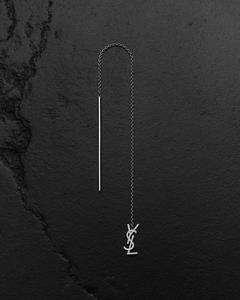 Серьга CASSANDRE из серого золота 18 карат с бриллиантами Saint Laurent