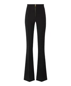 Узкие брюки из двойного крепа на молнии Elisabetta Franchi, черный