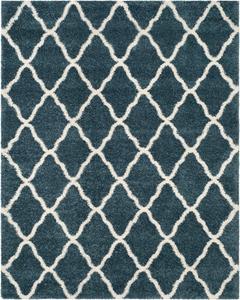 Ковер SAFAVIEH, 183 x 275 см, Hudson Shag Collection, Slate Blue & Ivory, Moroccan Trellis Design, без линьки и простой в уходе, идеально подходит для помещений с высокой проходимостью в гостиной, спальне (SGH283L)