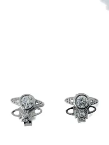 Серьги с кристаллами и логотипом Orb Vivienne Westwood, серебряный