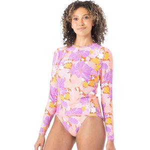 Женская футболка-рашгард с длинными рукавами и расклешенными штанинами Blooms Sea Skippin ROXY, Lilac Multi