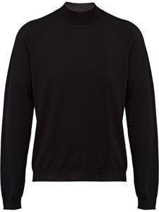 Приталенный свитер с высоким воротником Prada, черный