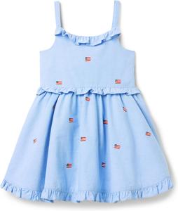 Платье Janie and Jack Girls Embroidered Flag Dress, синий