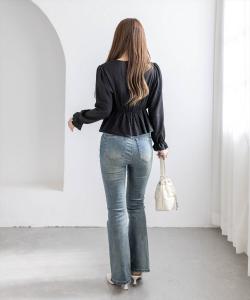 Блузка с ленточкой спереди в виде ивы <<Новинка>>