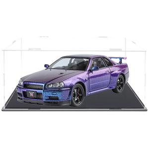 Собранная модель Skyline GTR R34 в прозрачном витринном футляре TY MODELS, фиолетовый