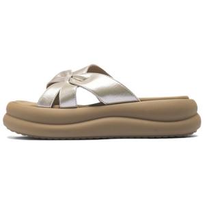 AGSDON Слипоны на платформе 5 см женские шампань, цвет Champagne