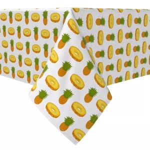 Квадратная скатерть, 100 % хлопок, 60x60 дюймов, ананасы и ломтики.