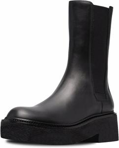 Женские ботинки FSJ Chelsea с круглым носком, на среднем голенище, на массивном низком каблуке с платформой, удобные, с эластичной вставкой, модные ботильоны, размеры 4-15 US, Black