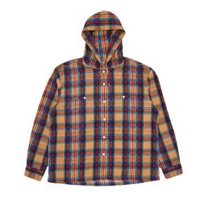 Рубашка Supreme Printed Hooded Flannel Shirt, бежевый