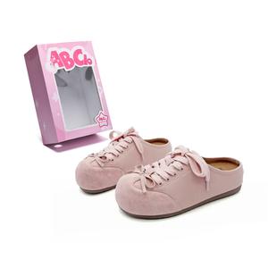 ABCIO Женские бесшумные антискользящие тапочки с закрытым носком розовые, цвет Pink