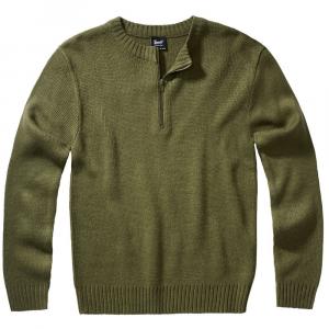 Джемпер Brandit Armee Crew Neck с воротом на молнии, зеленый