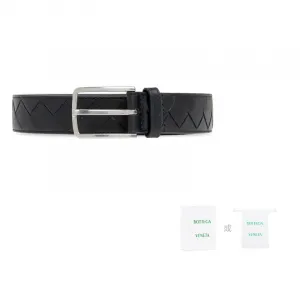 Bottega Veneta Кожаный ремень, Black