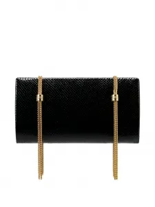 Клатч-цепочка с фактурой под питона Elisabetta Franchi, черный