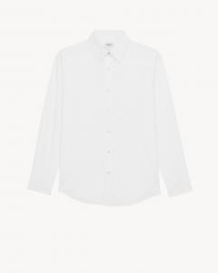 Рубашка CASSANDRE из стрейчевого хлопкового поплина Saint Laurent, белый