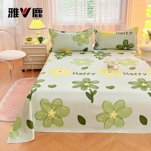 Yalu Простыня 150х230 см, принт, зеленая, комфортная и дышащая