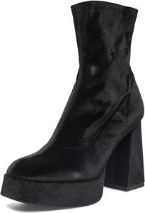 Женские ботильоны Pazzion с закрытым носком, высокой платформой, молнией сбоку, на высоком массивном каблуке, короткие, повседневные, для работы, размер 4-16 US, Black