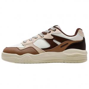 QIAODAN Низкие противоскользящие износостойкие кроссовки для скейтбординга, мужские, бежево-коричневые