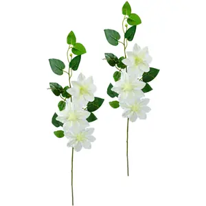 И.ГЕ.А. Искусственный цветок «Clematis tendril clematis», ветка, одинарный стебель, набор из 2 шт I.Ge.A., белый
