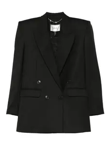 Двубортная фактурная куртка Nissa, черный