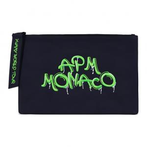 Apm Monaco Женская холщовая сумка клатч синяя и зеленая, Blue & Green