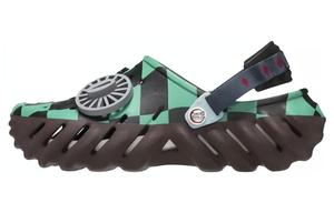 Кроксы Echo Clog Demon Slayer Tanjiro, зелёно-чёрные