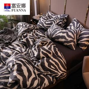 Fuanna Комплект постельного белья из 3 предметов (пододеяльник 150х200 см), цвет Zebra - Dark Gray, 100% хлопок