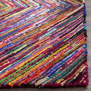 Ковер SAFAVIEH, 69 x 122 см, Nantucket Collection, Multi, ручной работы богемный абстрактный хлопок, идеально для помещений с высокой проходимостью: прихожая, гостиная, спальня (NAN513A)