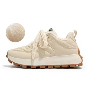 Высокие утепленные низкие повседневные туфли женские RENBEN, коричневый