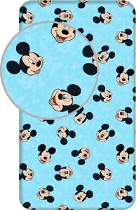 Простыня на резинке с рисунком Микки Мауса Диснея - односпальная - 90 x 200 см - хлопок Jerry Fabrics