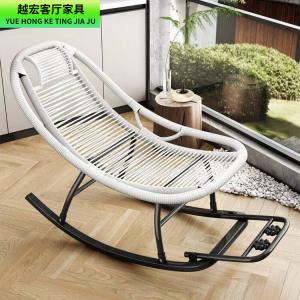 Fantasy Кресло-качалка из ротанга для сада, белый усиленный каркас