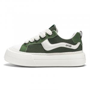 Износостойкие дышащие низкие детские кеды из холста для подростков Kung Fu partners, зеленый