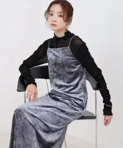 Платье-комбинация с прозрачными велюровыми чашечками