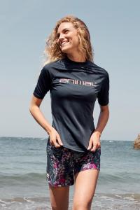 Солнцезащитная футболка с ромашками и логотипом Animal, синий