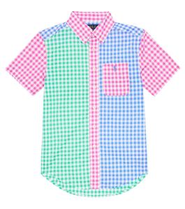 Рубашка в мелкую клетку из хлопка Polo Ralph Lauren, разноцветный