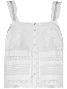 Укороченный топ Sully в технике кроше LoveShackFancy, белый