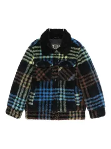 Куртка из овечьей шерсти в клетку Scotch & Soda Kids, черный