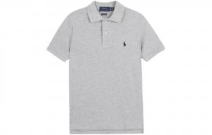 Футболка поло с вышитым логотипом Polo Ralph Lauren, светло-серая