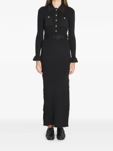 Платье макси в рубчик Self-Portrait, черный