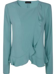 Пиджак Emporio Armani с оборками, зеленый