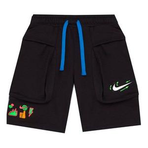 Шорты (GS) Nike Solid Color Cartoon Pattern Casual Lacing Cargo Shorts Boy Black