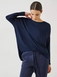 Топ HUSH Gillian Ecovero Wide Jersey, цвет midnight