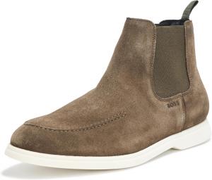 BOSS mens Sienne Slip on Chelsea Boot, Teak Green