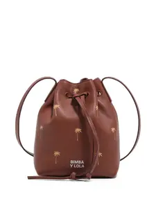 Маленькая сумка-ведро с кулиской и принтом Bimba Y Lola, коричневый