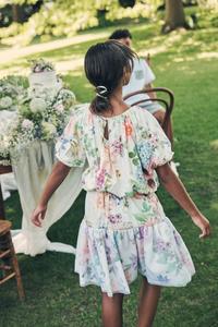 Многослойная юбка из перламутра с принтом Angel & Rocket, бежевый