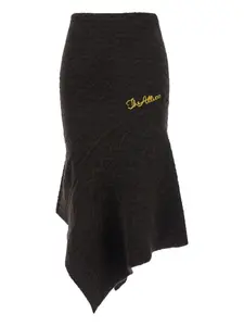 Асимметричная юбка из косичек The Attico, коричневый