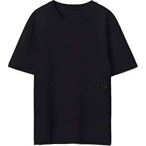 Футболка Alexander Wang из хлопка с тисненым логотипом Puff, черная
