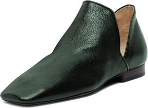 Женские удобные закрытые туфли-лодочки с квадратным носком, ботильоны на низком каблуке, ботинки Д’Орсей на молнии, для прогулок и свиданий, размер 4-16 США Wo wagas, Green