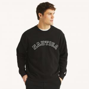 Мужская флисовая толстовка с круглым вырезом Nautica, цвет true black